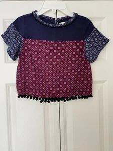 Girls Yumi Patterned Red And Blue Top Age 9/10 Excellent Condition - Picture 1 of 15