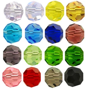 Crystal Bead 'Classic Round' Choice: Ø 4mm, 6mm, 8mm 16 Colors - Picture 1 of 18