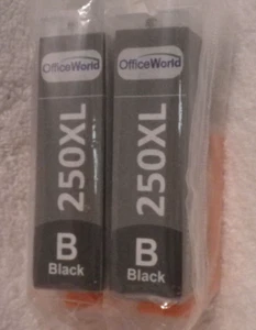 Two-OfficeWorld 250XL Ink Cartridge black NEW SEALED - Picture 1 of 3