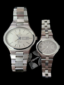 Zenith Port Royal Automatyczny zestaw zegarków vintage para mężczyzna i kobieta