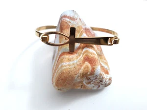 Gold Tone Holy Cross Bracelet - Picture 1 of 5