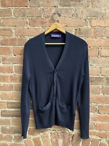 Ralph Lauren Purple Label Men’s Light Cardigan, Sz Small, Navy Blue 100% Wool IT