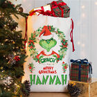 Personalised Grinch Santa Sack Christmas Bag Present Xmas Stocking Gift NS068