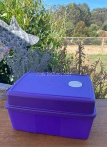 TUPPERWARE FREEZERMATE FREEZER CONTAINER MEDIUM 2 WITH DEEP LID - DARK PURPLE - Picture 1 of 4