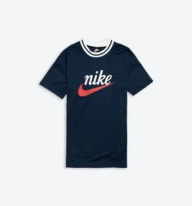 Nike Men's NSW Heritage Top Short Sleeve Mesh Graphics - Midnight Navy, Small - Picture 1 of 6