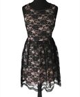 Mela Loves London Size 8 Lace Overlay Dress, Women's Size 8 Black Lace Dress