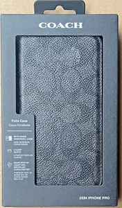 Coque portefeuille folio toile signature Coach pour iPhone 16 Pro - NEUVE et SCELLÉE - Photo 1 sur 4