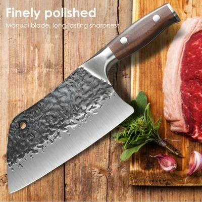 Cuchillo de carnicero de alta resistencia forjado a mano de 8 pulgadas cuchillo para cortar al aire libre Foto 1 de 4