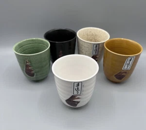 5 Japanese Tea Cup Set Mino Ware Ceramic Porcelain Pottery - Picture 1 of 10