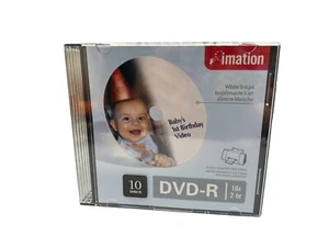 SEALED Imation DVD-R 10 Pack 16x / 4.7GB / 120 min White inkjet printable NEW - Picture 1 of 3