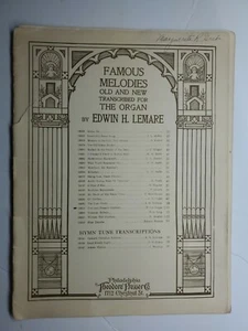 famous melodies old and new transcribed for the organ edwin h lemare sheet music - Picture 1 of 3