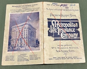 Libro de recibos de seguro de vida Metropolitan 1900 agente de St Joseph Missouri con L Killy - Imagen 1 de 2