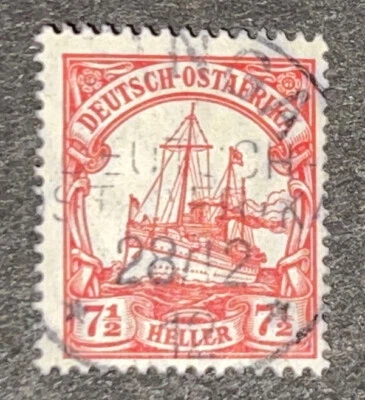 Travelstamps: GERMANY GERMAN EAST AFRICA STAMPS Kaiser’s Yacht 7½h Used Wmk - Image 1 of 4
