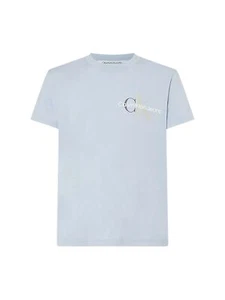 Calvin Klein Jungen T-Shirt Kurzarm Two Tone Monogram Blau - Bild 1 von 1