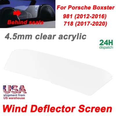Clear WindScreen For Porsche Boxster 981 718 Wind Screen Deflector Restrict Air Foto 1 de 4