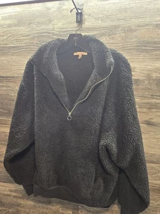 Express NYC Sherpa Fleece Pullover 3/4 Zip schwarz Jacke Sweatshirt Gr. XS warm  - Bild 1 von 2