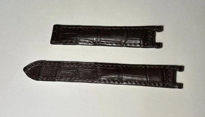 Genuine Cartier Brown Alligator 32 mm Pasha 15.5 x 14 9/4.6 Cut Out Deployant - Image 1 of 4
