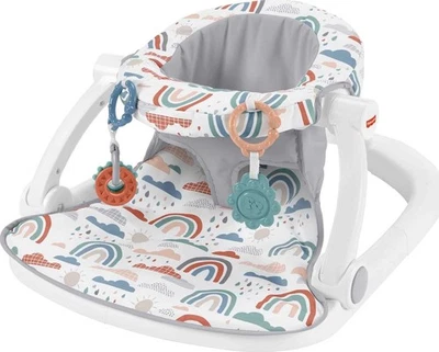 Silla de bebé portátil Fisher-Price asiento de piso para sentarse con juguetes de desarrollo Foto 1 de 4