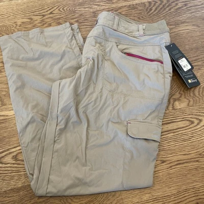 Cabelas XPG Pants Women's 14 Beige Zip Pockets Nylon Blend Stretchy Waist - Image 1 of 4