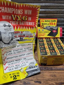 1950s NOS Case VX-6 Battery Additive Store Display Lee Petty Poster Old Nascar - Bild 1 von 16