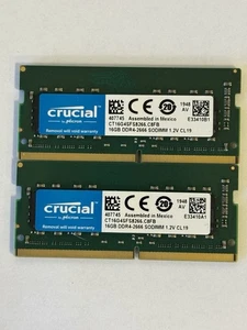 Crucial 32GB (2x16GB) 260-pin SODIMM 2666MHz DDR4 RAM Module CT16G4SFS8266.C8FB - Zdjęcie 1 z 2