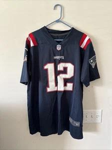 Camiseta deportiva para hombre Nike auténtica de los New England Patriots Tom Brady #12 en el campo talla XL - Imagen 1 de 5