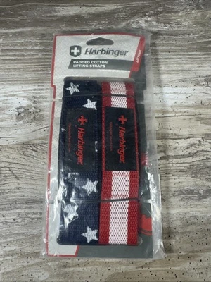 Correas de elevación de algodón acolchadas Harbinger con estrella de muñeca acolchada Neotek y rayas Foto 1 de 4
