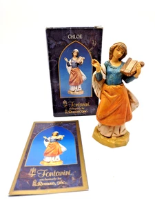 Vintage Roman Fontanini Chloe 5" Figurine With Harp Nativity 2001 #52577 Italy - Picture 1 of 6