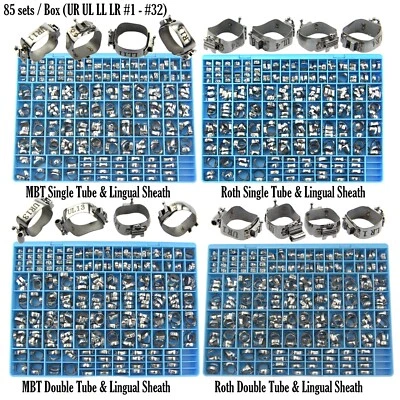 85 bandas de ortodoncia tubo bucal GAC bandas molares MBT Roth funda lingual #1-#32 Foto 1 de 4