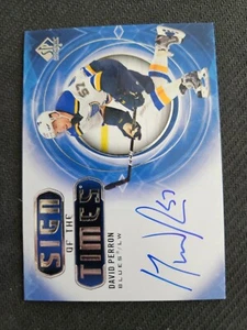 2020-21 UD SP AUTHENTIC DAVID PERRON SOTT-DP SIGN OF THE TIMES AUTO AUTOGRAPH - Picture 1 of 2