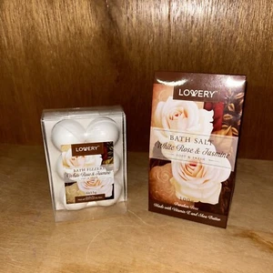 Lovery Bath Fizzers and Bath Salts Set- White Rose and Jasmine - Picture 1 of 14