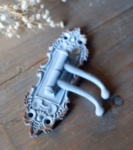 NEW French Vintage GREY Wall Door 2 Coat HOOKS Shabby Chic Metal Rustic Distress - Picture 1 of 3