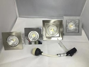 Foco de downlight LED empotrado de techo moderno cuadrado fijo inclinado GU10 - Imagen 1 de 17