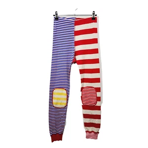 Hanna Andersson Pajamas Girls Size 10 Pink Blue Red Striped Long Patches Rainbow - Picture 1 of 12