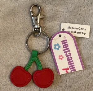 Girl Connection Cherry Charm Key Chain Purse Charm With Cherry Stem New Vintage - Picture 1 of 4