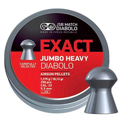 JSB Diabolo Jumbo Exact Heavy .22 Caliber Air Gun Pellets 250 Ct