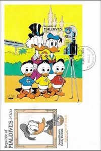 Donald Duck's Family Portraits Disney Cartoons Maldives FDC Sheet 1984 - Picture 1 of 1