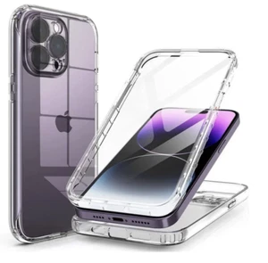 Full Cover 360 Protection For iPhone 14 11 12 13 PRO MAX X XR XS 7 8 Clear Case - Afbeelding 1 van 5