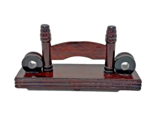 Soporte base de exhibición de abanico de mano de madera artesanal china, madera oscura - Imagen 1 de 4