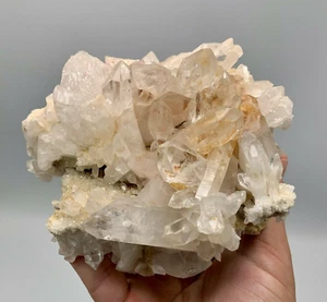 1163 g A++ Arkansas Clear Quartz Cluster, Dozens of Elongated Water Clear Points - Picture 1 of 10