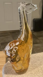 Figura de vidrio artístico de jirafa de 9" ámbar macizo usada en excelente estado - Imagen 1 de 2