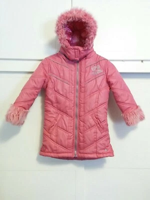 Jaqueta acolchoada rosa princesa fantasia castelo menina Disney Store tamanho 5 - Imagem 1 de 4