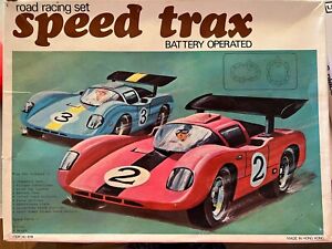 Vintage SpeedTrak Battery Operated Road Race Set - Chaparral c1960's Rare NW