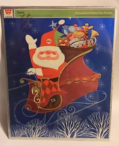 Vintage Whitman Santa Claus Frame Tray Puzzle 11" x 15" Christmas #4887 - Picture 1 of 5