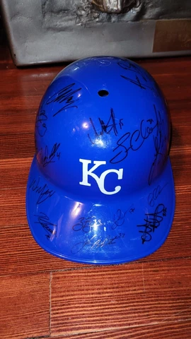 Omaha Storm Chasers - 2015 Team Signed KC Batting Helmet Cover