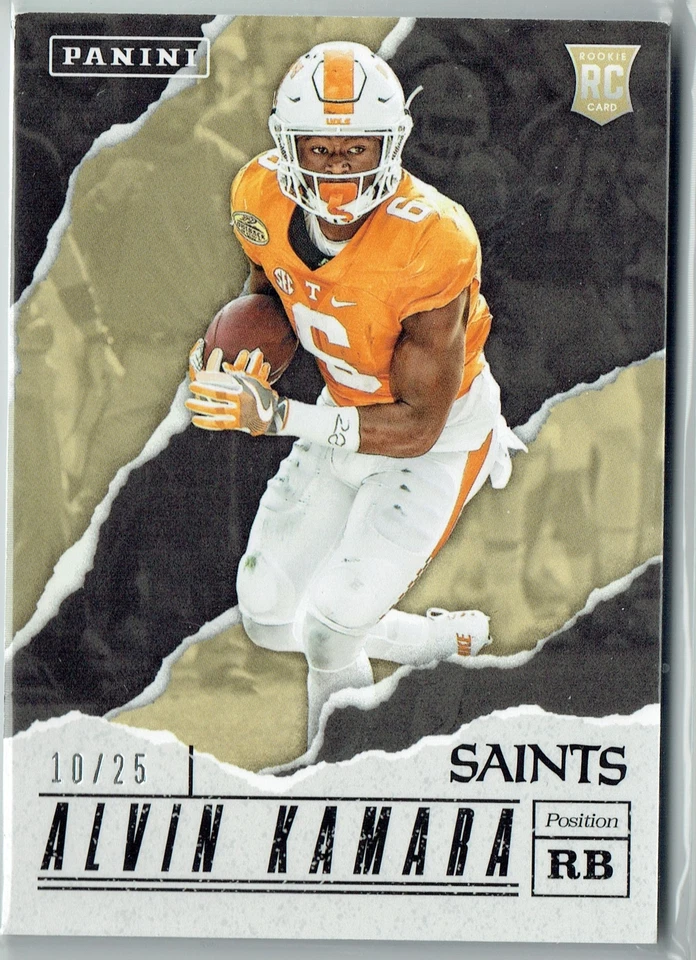 Alvin Kamara 2018 Panini Football #10/25 Rookie Card New Orleans Saints #53 - Image 1 of 1