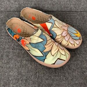 UIN Women's Nelumbo Slipper Size 10 Floral Canvas Slip on Clogs W1122487