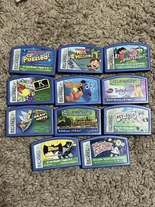 LeapFrog Leapster Learning Games Cartridges 11 Games Nemo Dora Batman Disney! - Picture 1 of 1