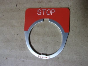 Eaton Cutler Hammer Switch Electrical Panel Plate Label 10250T-M37 STOP Machine - Picture 1 of 1