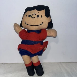 Vintage 1952 Peanuts United Features Syndicate Lucy Stuffed Plush Doll 7.5” WEAR - Picture 1 of 6